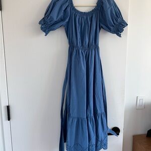 NWT Sundays Blue Ruffled Dress